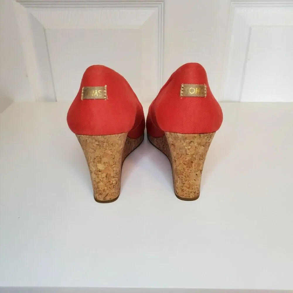 TOMS Michelle Open Toe Wedge Paprika Women's Size 7.5